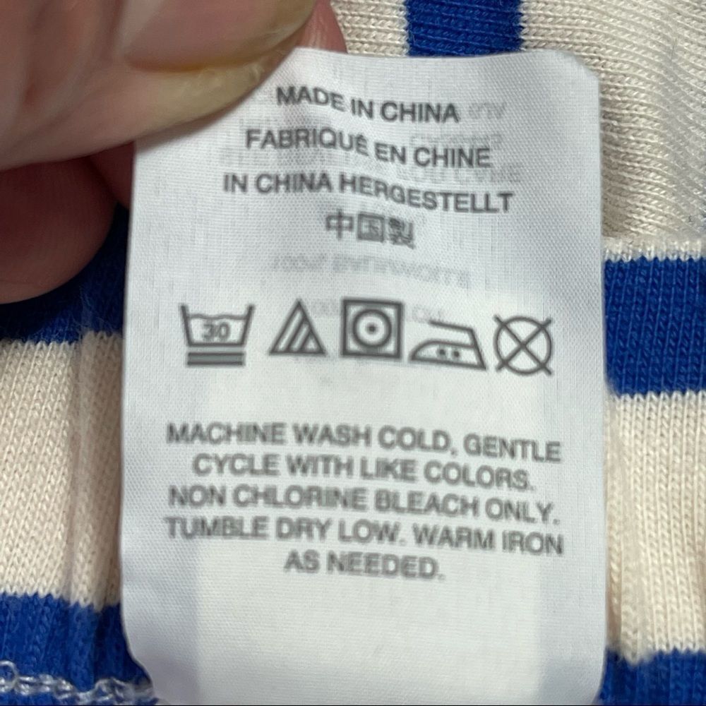 J. Crew | Crewcuts Girls Blue Striped Jersey Knit Ruffle Skirt, size 14 - Picture 4 of 7